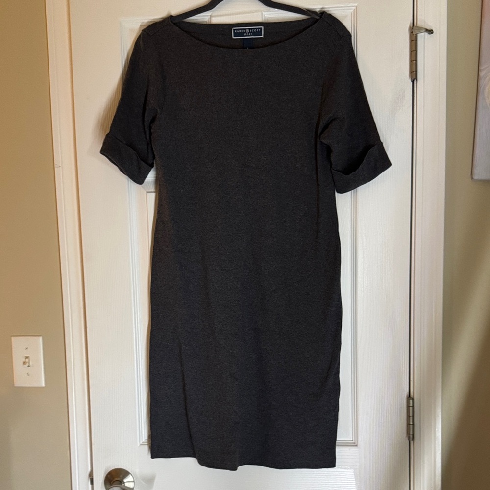 Karen Scott Charcoal Midi Dress